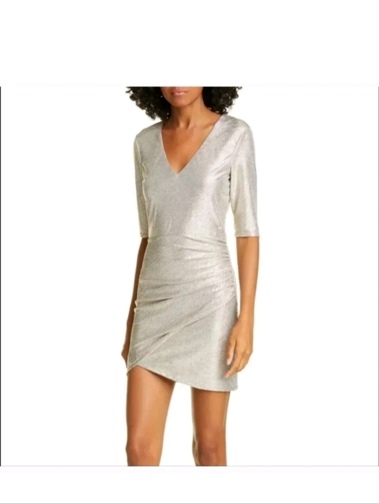 Alice + Olivia Judy dress with metallic V-Neck Mini Dress 0 New without tags. - Picture 11 of 16